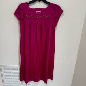 Vintage Vanity Fair Embroidered Lace Nylon Square Neck Nightgown pink Y2K‎ 90s